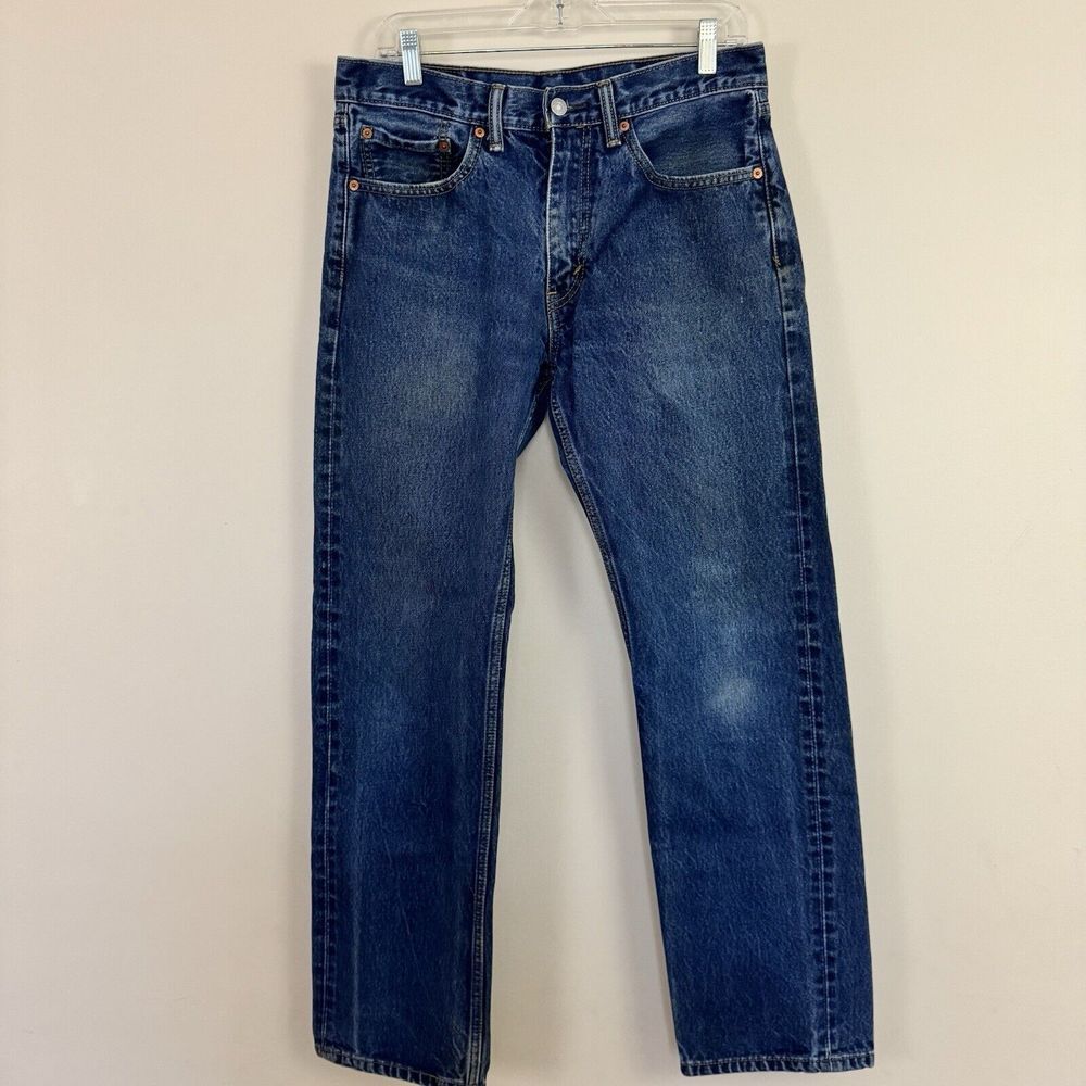 Levi's 505 Regular Fit Straight Leg Blue Denim Jeans Men's Size 34x30